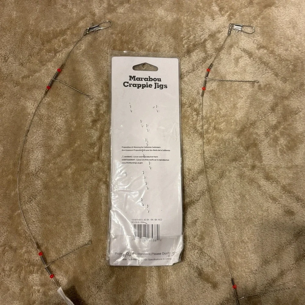 Bass Pro Shops Crappie Fishing Lot – Marabou Jigs + 2 Wire Spinner Rigs
